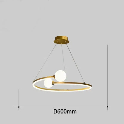 Modern gold iron led chandelier light for living room