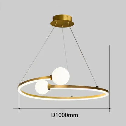 Modern gold iron led chandelier light for living room