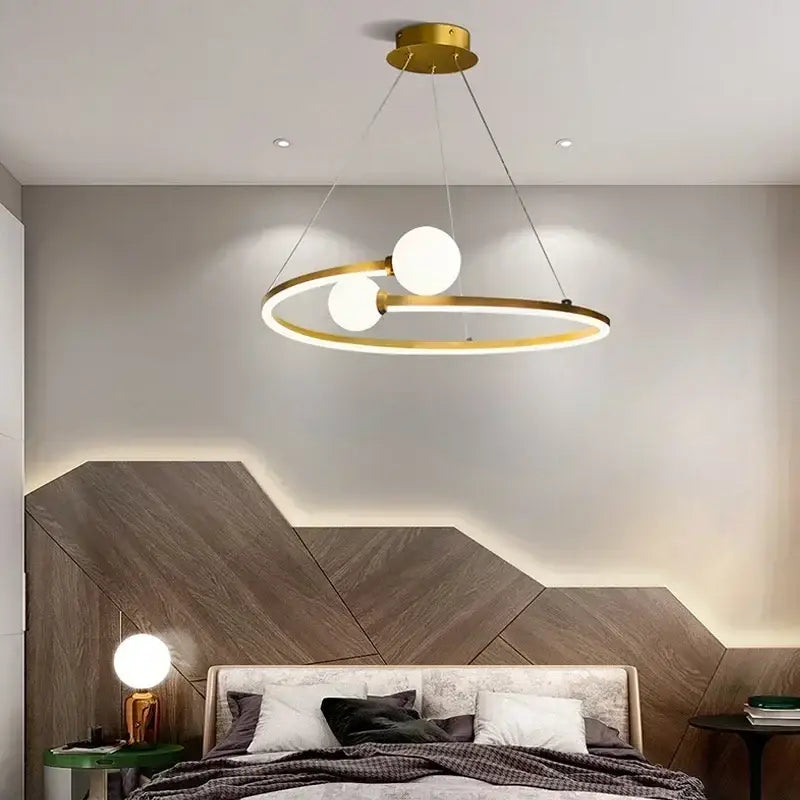 Modern gold iron led chandelier light for living room