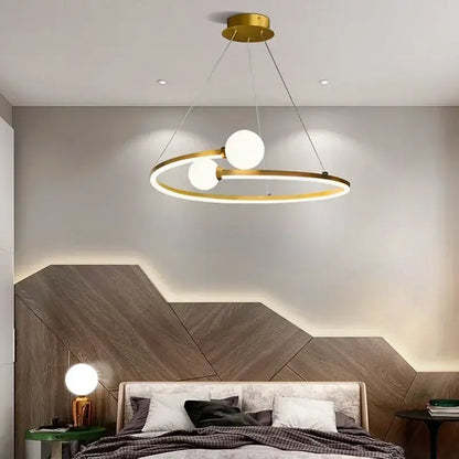 Modern gold iron led chandelier light for living room
