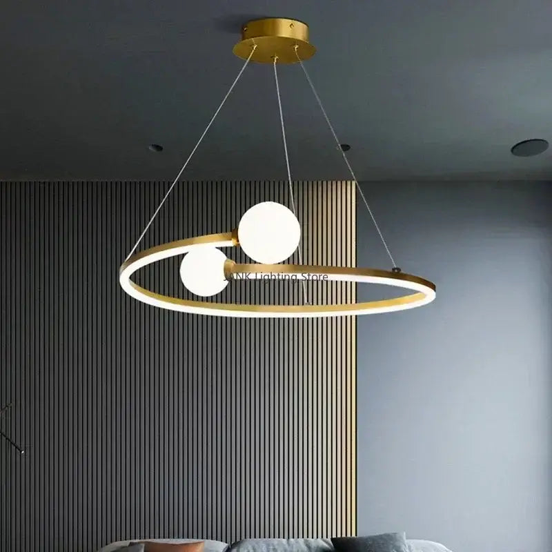 Modern gold iron led chandelier light for living room