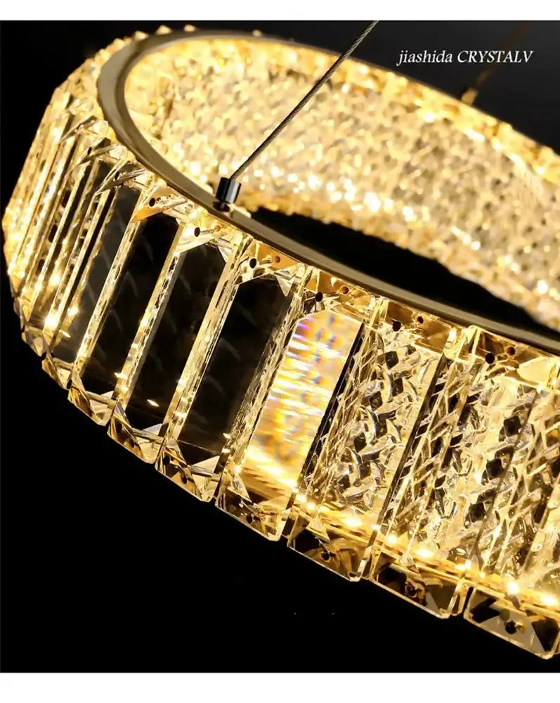 Modern gold irregular crystal led pendant chandelier for foyer