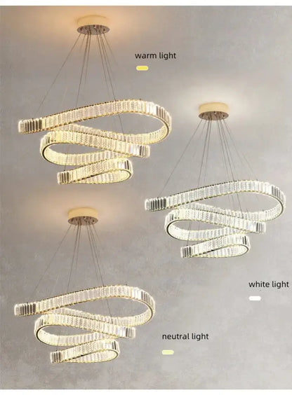 Modern gold irregular crystal led pendant chandelier for foyer