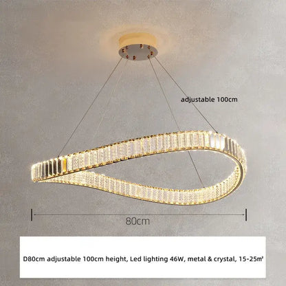 Modern gold irregular crystal led pendant chandelier for foyer