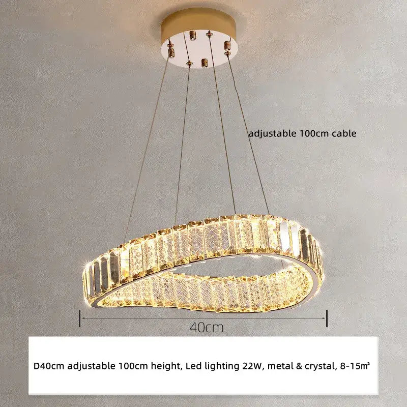Modern gold irregular crystal led pendant chandelier for foyer