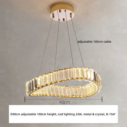 Modern gold irregular crystal led pendant chandelier for foyer