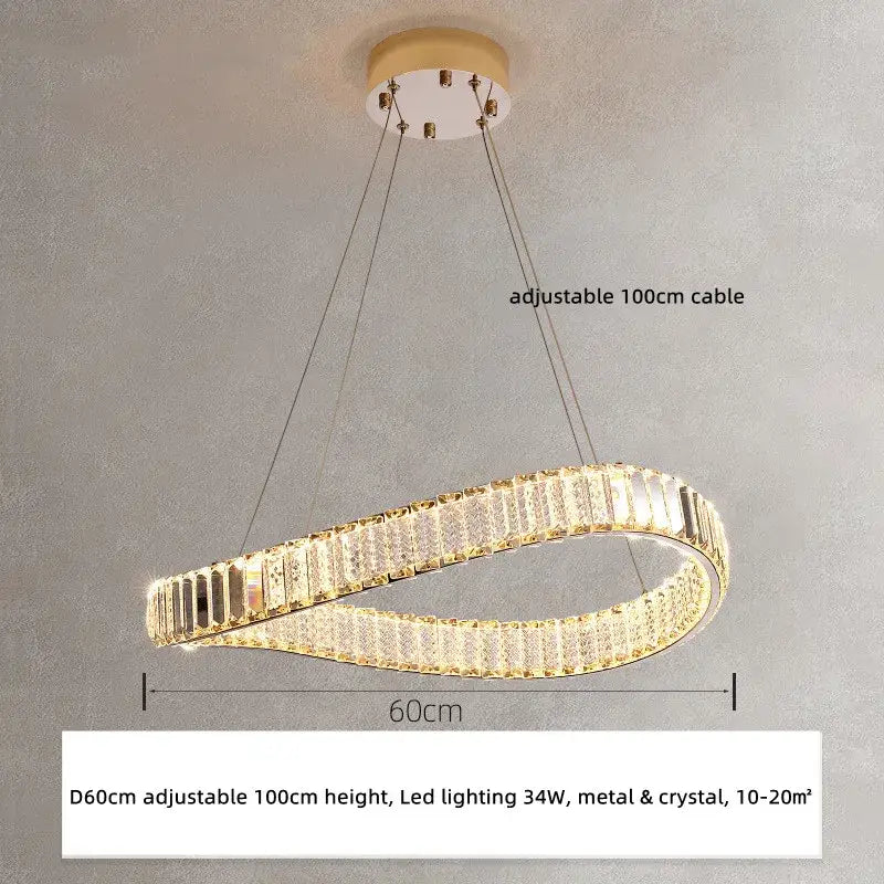 Modern gold irregular crystal led pendant chandelier for foyer