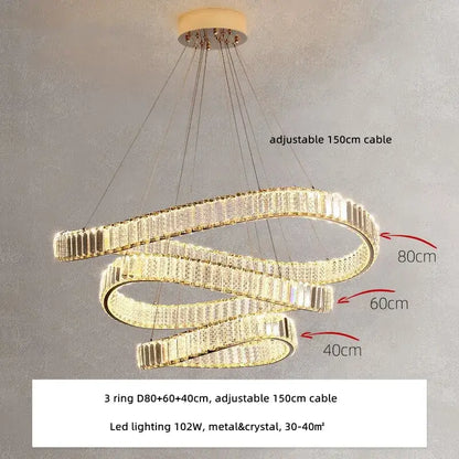 Modern gold irregular crystal led pendant chandelier for foyer