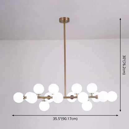 Modern gold island pendant light – living room glass chandelier