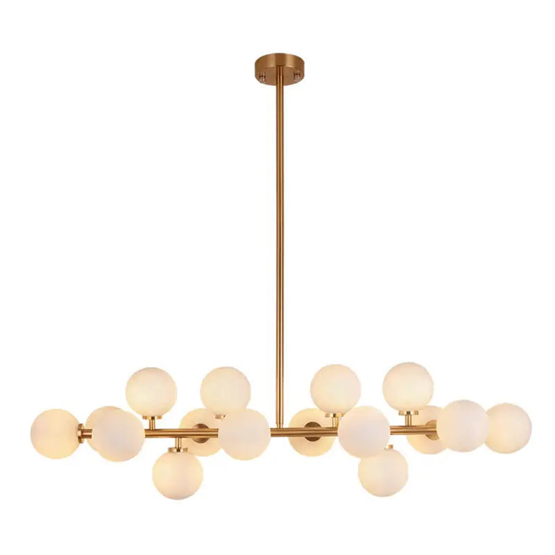 Modern gold island pendant light – living room glass chandelier