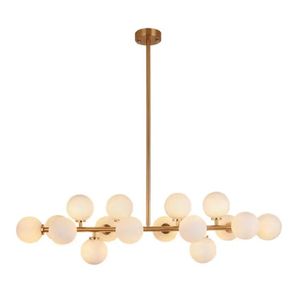 Modern gold island pendant light – living room glass chandelier