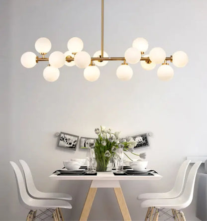 Modern gold island pendant light – living room glass chandelier