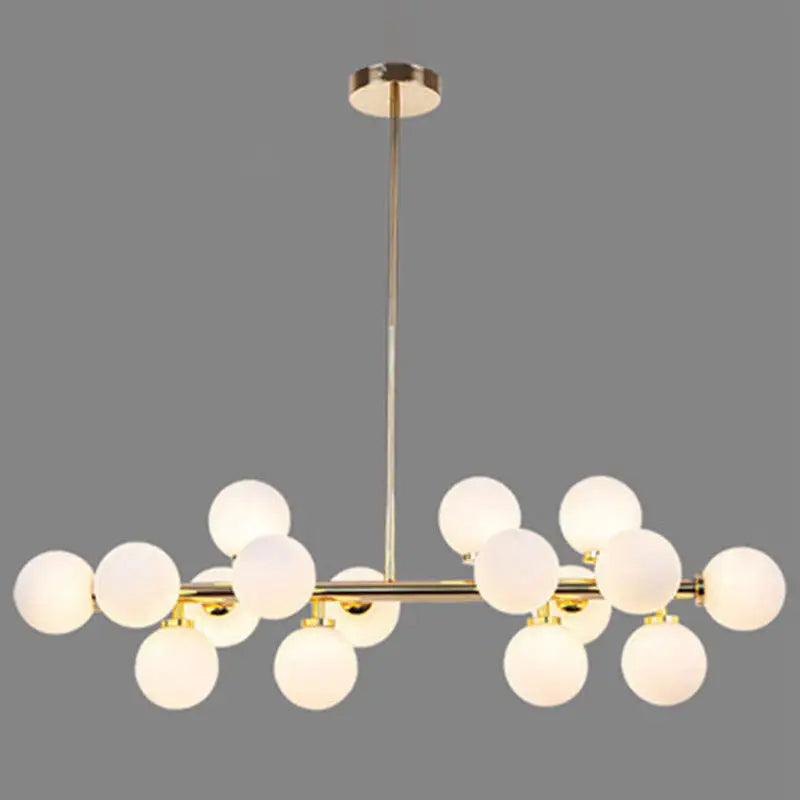Modern gold island pendant light – living room glass chandelier