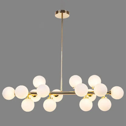 Modern gold island pendant light – living room glass chandelier