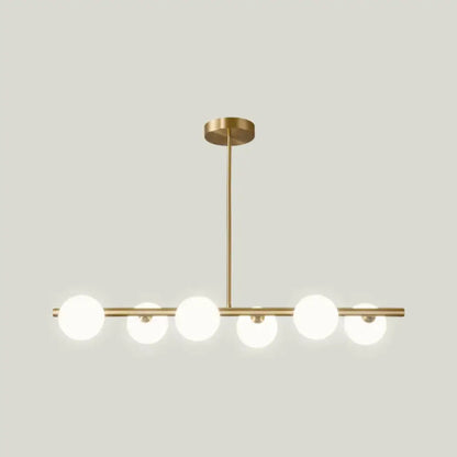 Modern gold island pendant lighting dining room glass globe shades