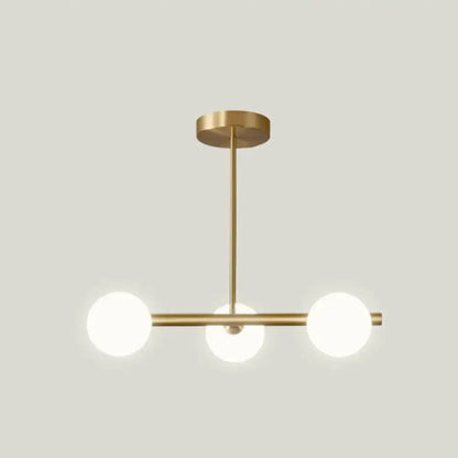 Modern gold island pendant lighting dining room glass globe shades