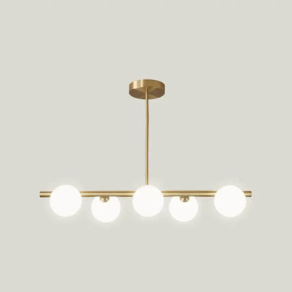 Modern gold island pendant lighting dining room glass globe shades