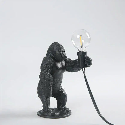 Modern gold king kong resin night light bedroom table lamp