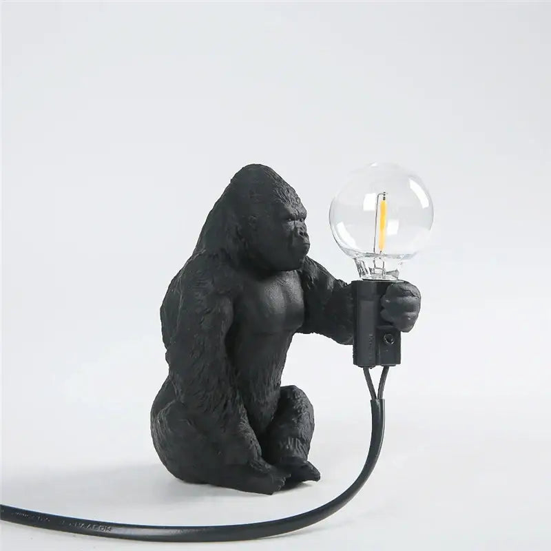 Modern gold king kong resin night light bedroom table lamp