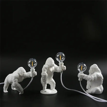 Modern gold king kong resin night light bedroom table lamp