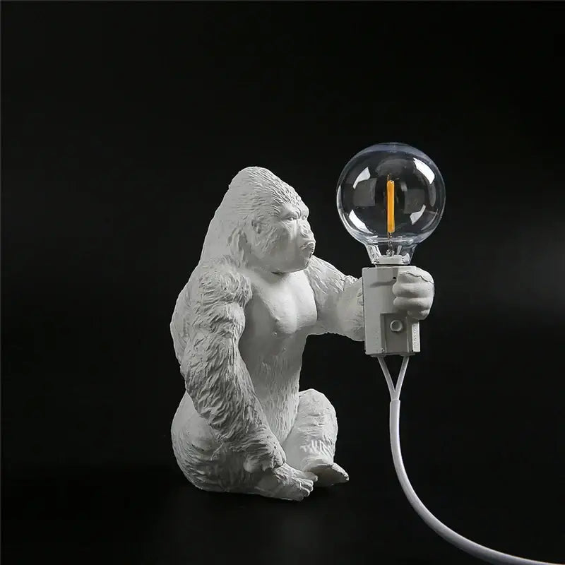 Modern gold king kong resin night light bedroom table lamp