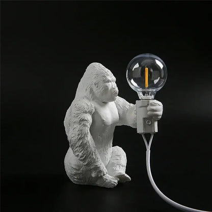 Modern gold king kong resin night light bedroom table lamp