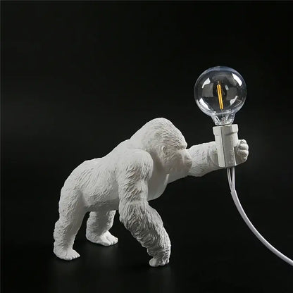 Modern gold king kong resin night light bedroom table lamp