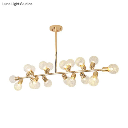 Modern gold lattice glass island pendant – kitchen ceiling light