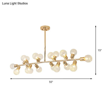 Modern gold lattice glass island pendant – kitchen ceiling light