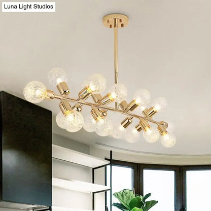 Modern gold lattice glass island pendant – kitchen ceiling light