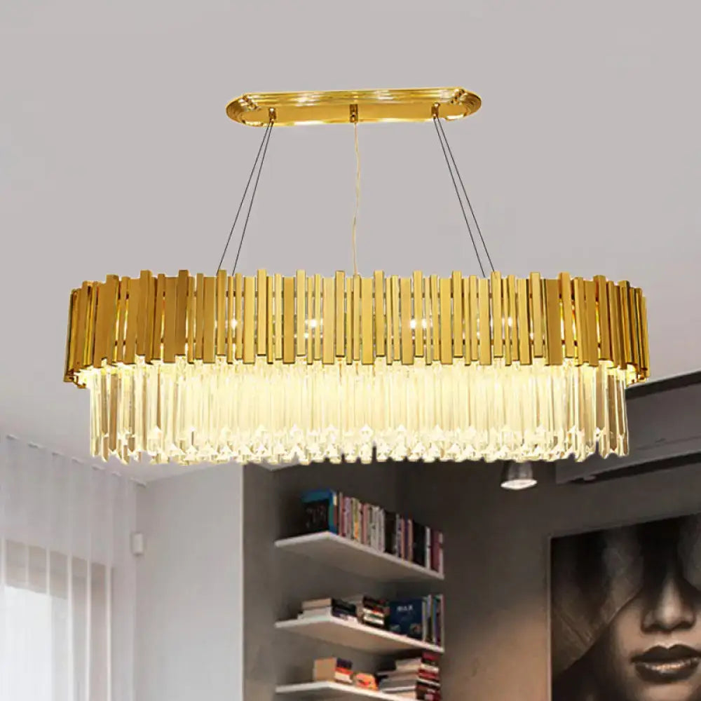 Modern gold layered metal chandelier dining room hanging light