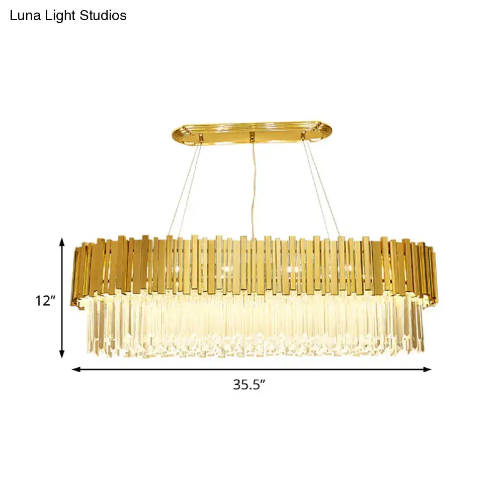 Modern gold layered metal chandelier dining room hanging light