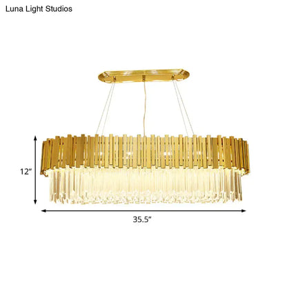 Modern gold layered metal chandelier dining room hanging light