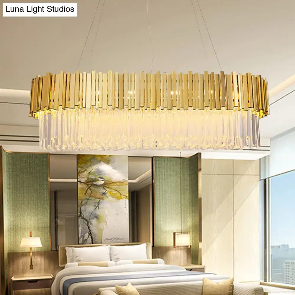 Modern gold layered metal chandelier dining room hanging light