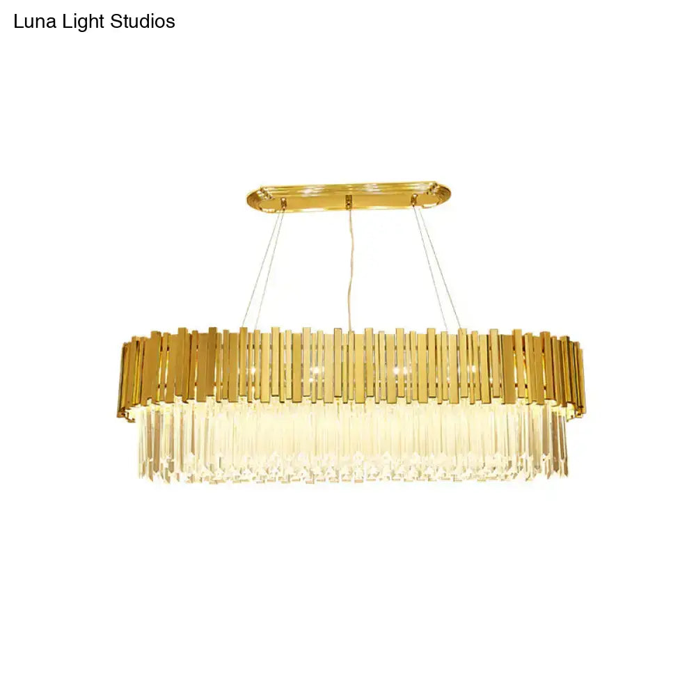 Modern gold layered metal chandelier dining room hanging light