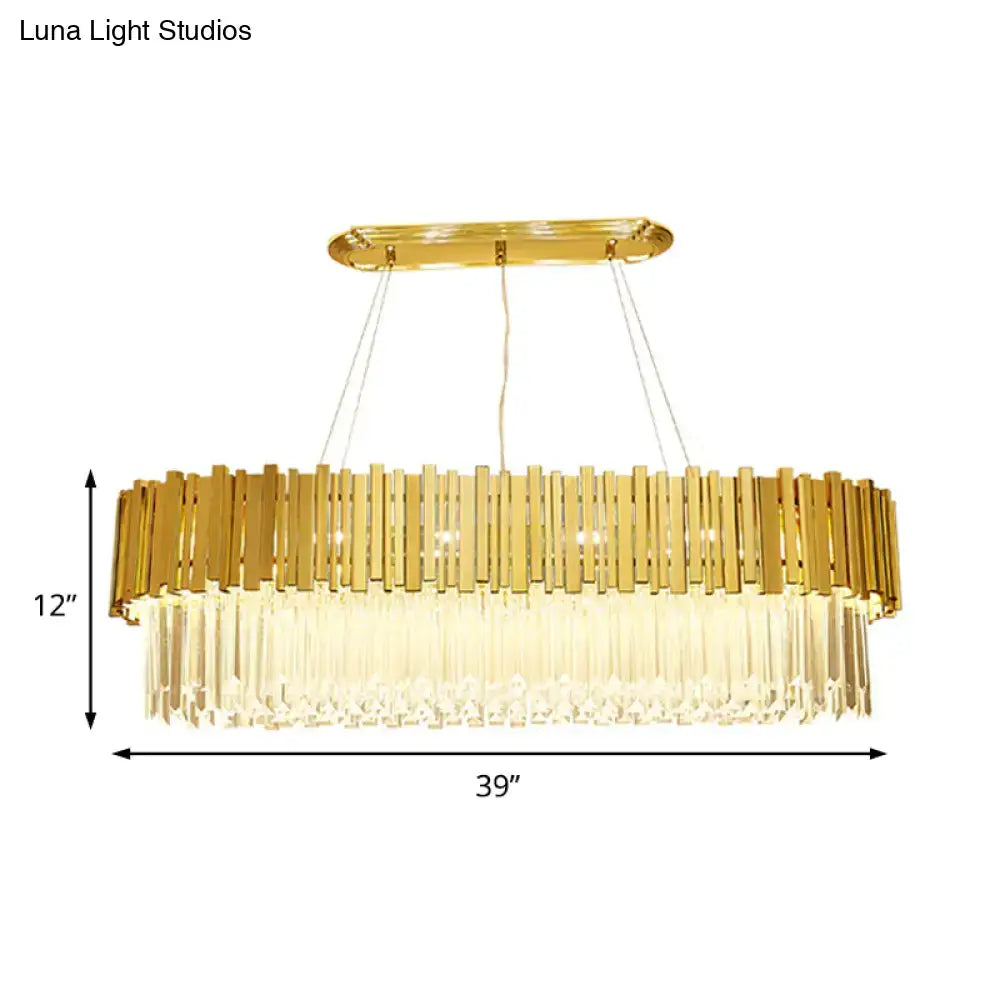 Modern gold layered metal chandelier dining room hanging light
