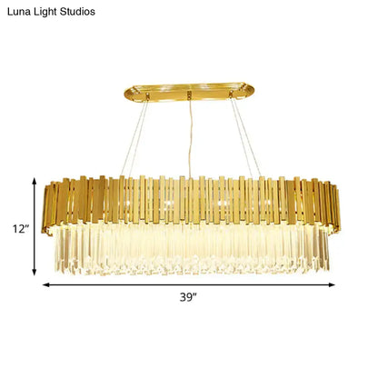 Modern gold layered metal chandelier dining room hanging light