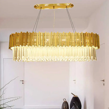 Modern gold layered metal chandelier dining room hanging light
