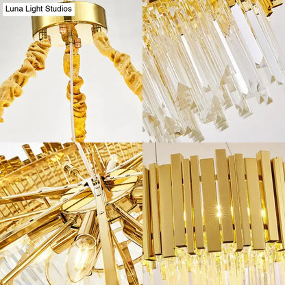 Modern gold layered metal chandelier dining room hanging light