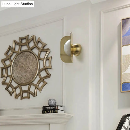 DecorBites™ Modern Gold LED Bedroom Sconce Light with Curved Metal Shade