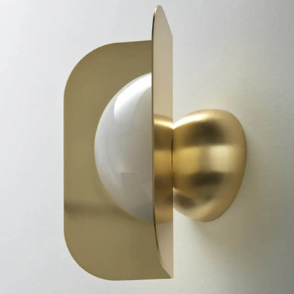 DecorBites™ Modern Gold LED Bedroom Sconce Light with Curved Metal Shade