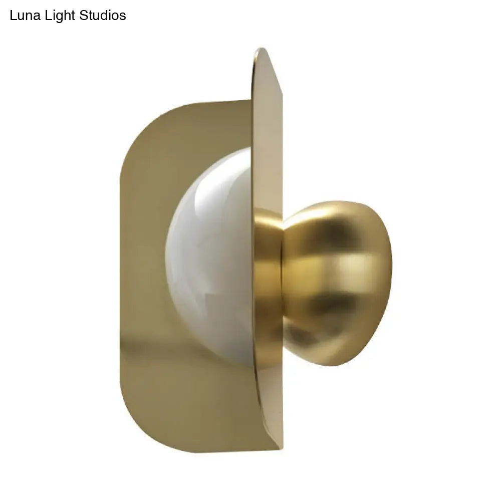 DecorBites™ Modern Gold LED Bedroom Sconce Light with Curved Metal Shade