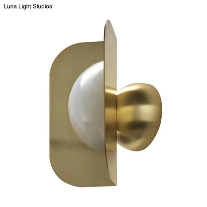 DecorBites™ Modern Gold LED Bedroom Sconce Light with Curved Metal Shade