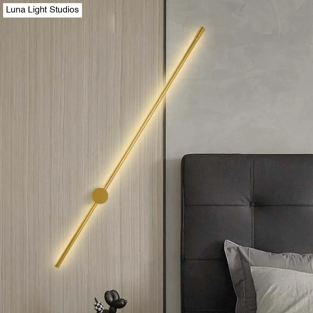 DecorBites™ Modern Gold LED Bedside Wall Light Sconce - Minimalist Linear Metal Design (47"/57" Width)