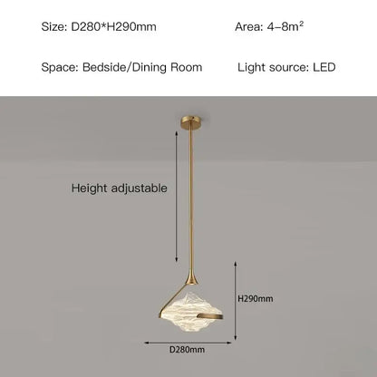 Modern gold led pendant lamp with textured glass for dining room