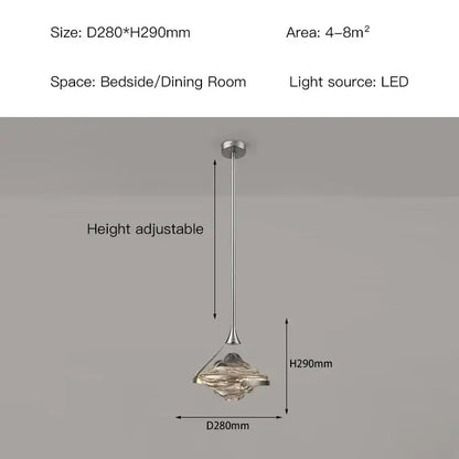 Modern gold led pendant lamp with textured glass for dining room