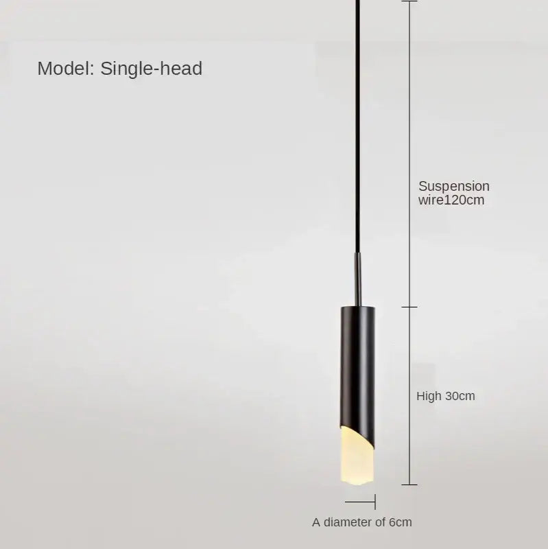 Modern gold led pendant light dining room cylindrical hanging lamp