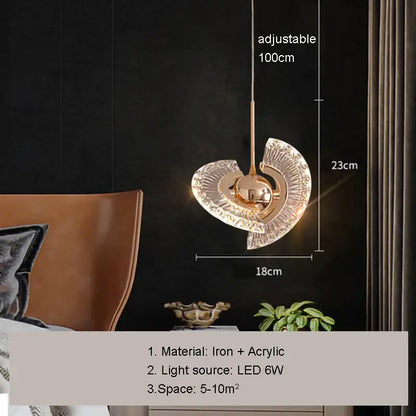 Modern gold led pendant light dining room fan glass chandelier