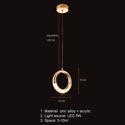 Modern gold led pendant light dining room fan glass chandelier
