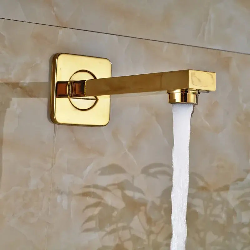 Modern gold led rain shower faucet bathroom wall mounted mixer